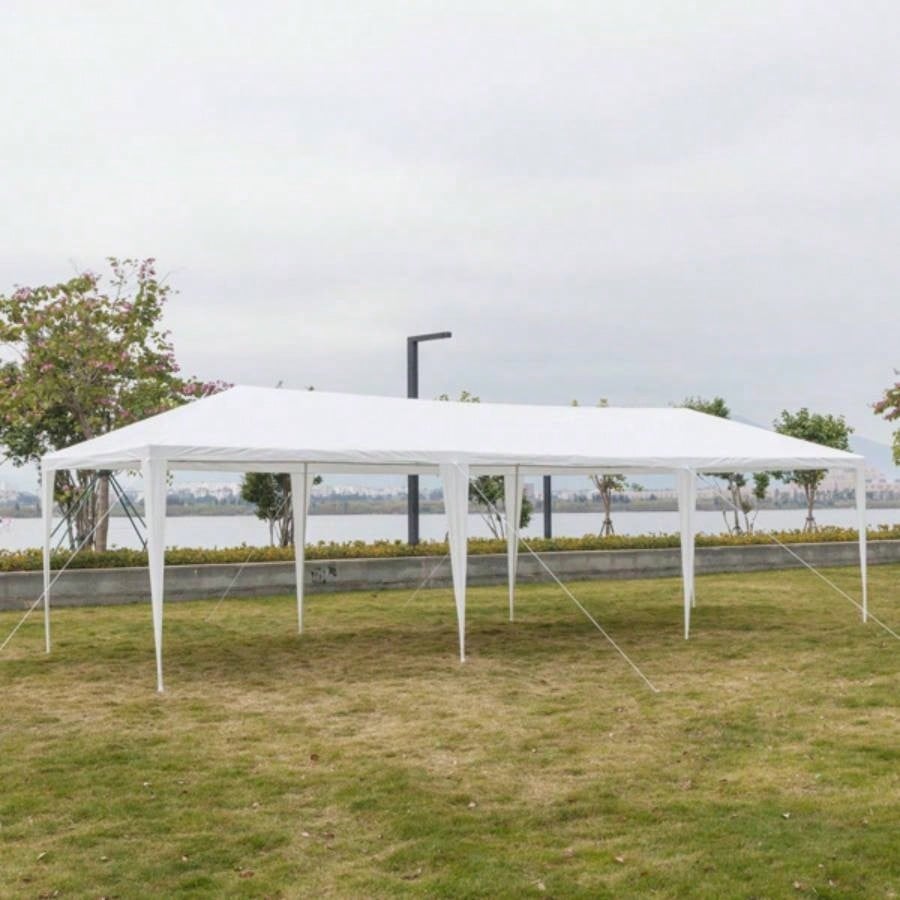 3*9m Non - Cloth PE Cloth Plastic Sprayed Iron Pipe Outdoor Party Tent White