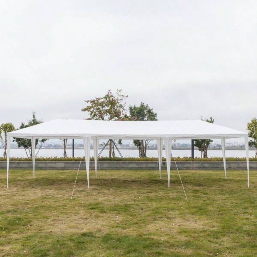 3*9m Non - Cloth PE Cloth Plastic Sprayed Iron Pipe Outdoor Party Tent White