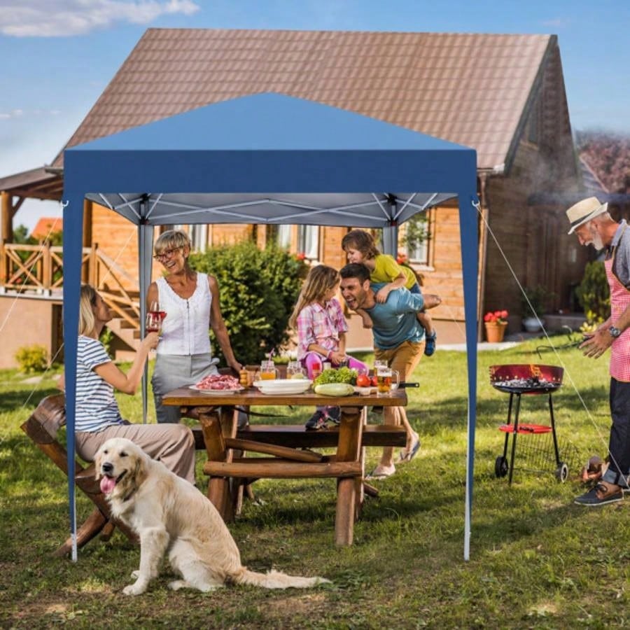 2x 2m Practical Waterproof Right - Angle Folding Tent Blue