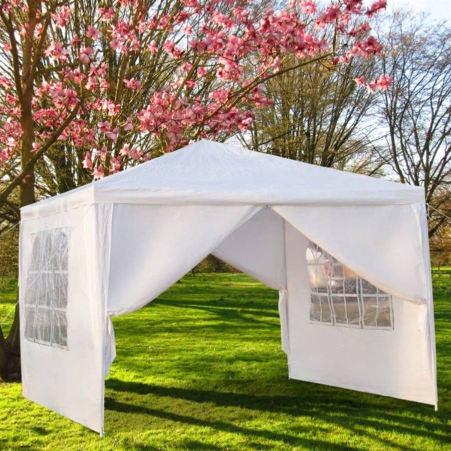 3x Four Sides Portable Home Use Waterproof Tent with Tubes White