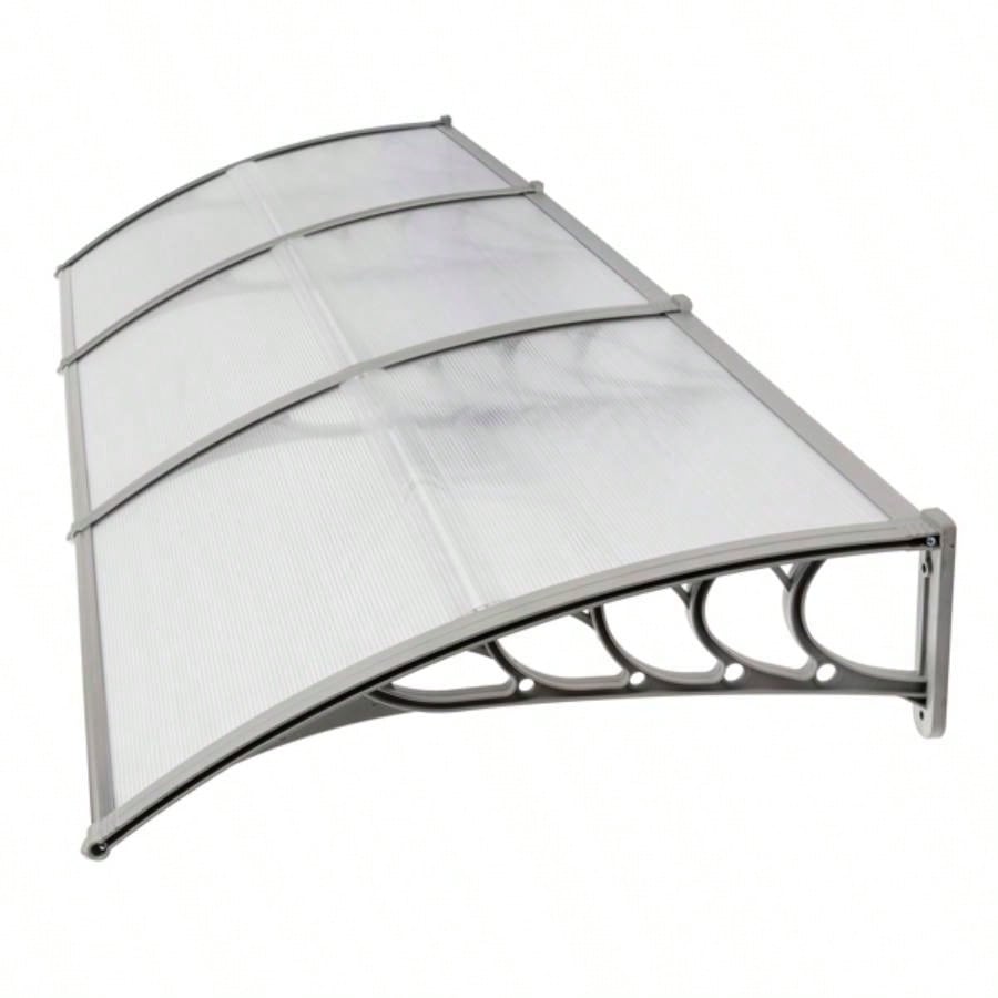 HT - 300x Household Application Door Window Rain Cover Eaves Transparent Board Gray Holder