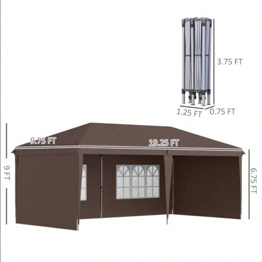 Up Canopy party Tent with 4 Sidewalls 1039; 2039; Coffee - AS Prohibited by