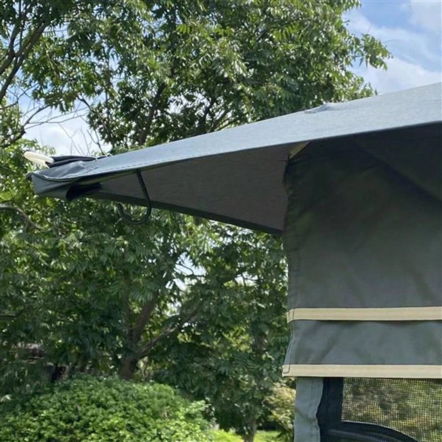 13x10 Outdoor Patio Gazebo Canopy Tent With Ventilated Double Roof And Mosquito netDetachable Mesh Screen On All SidesSuitable Lawn, Garden, Backyard and Deck, Gray Top