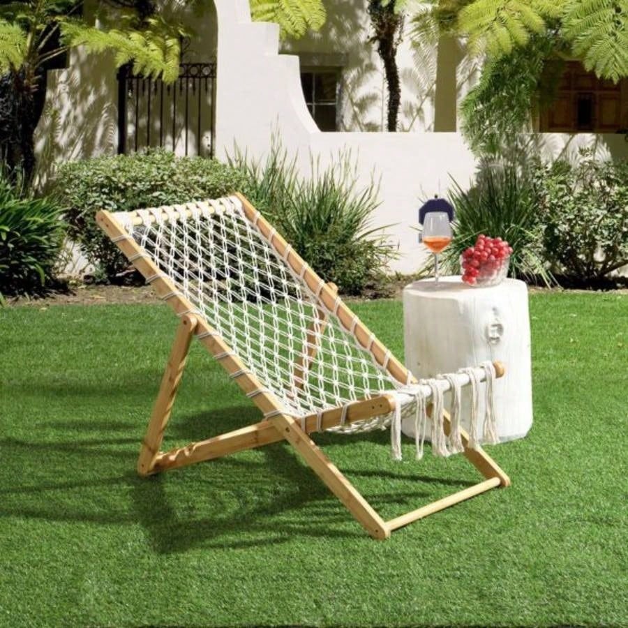 Set of 2 Weaving Chair, with Handwoven Rope Patio, Living Room, Garden, Balcony