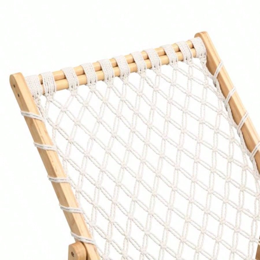 Set of 2 Weaving Chair, with Handwoven Rope Patio, Living Room, Garden, Balcony