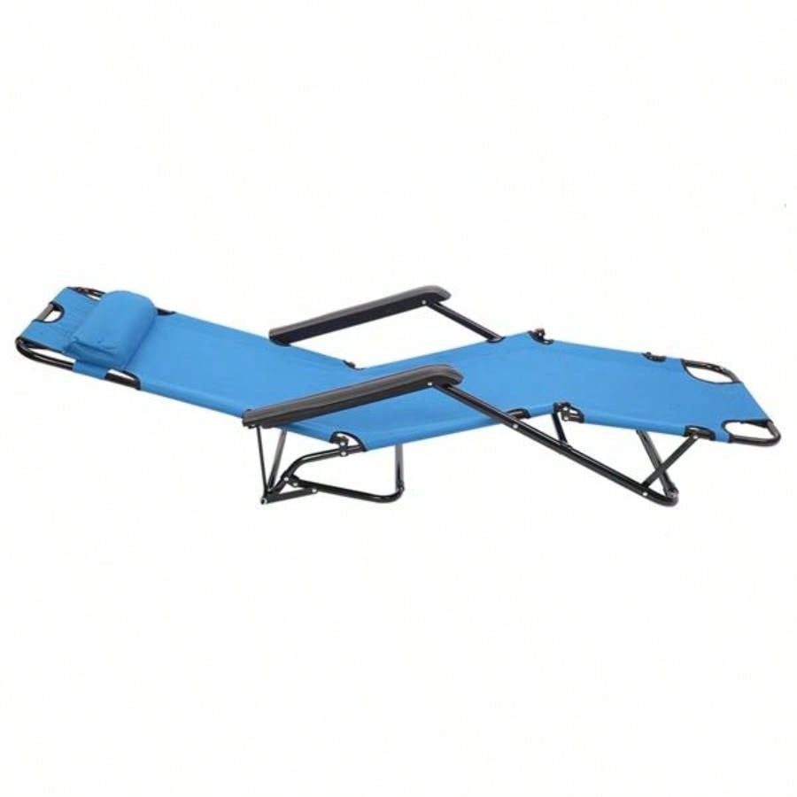 RHC - 202 Portable Dual Purposes Extendable Folding Reclining Chair Blue