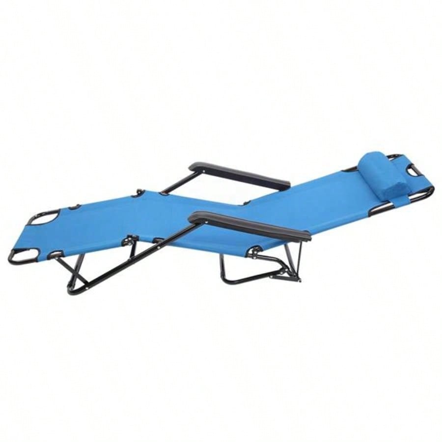 RHC - 202 Portable Dual Purposes Extendable Folding Reclining Chair Blue