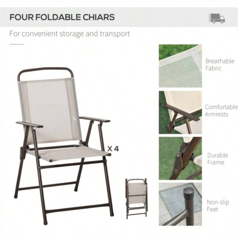 Outdoor dining table and chair package with Prohibited by