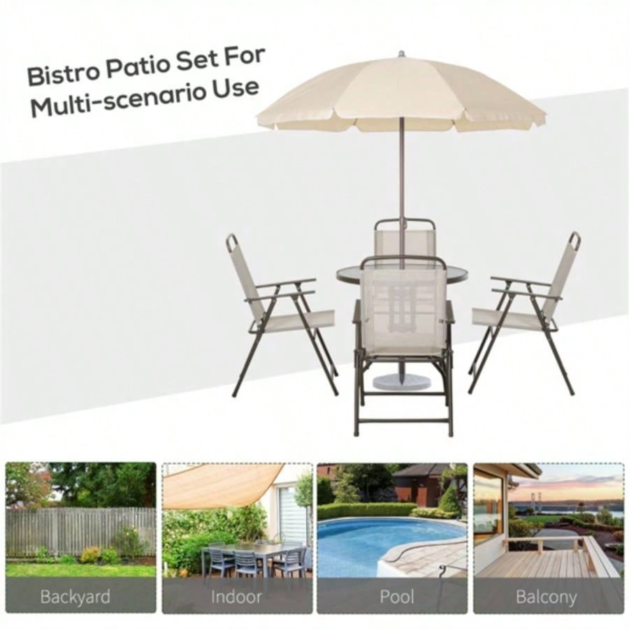 Outdoor dining table and chair package with Prohibited by