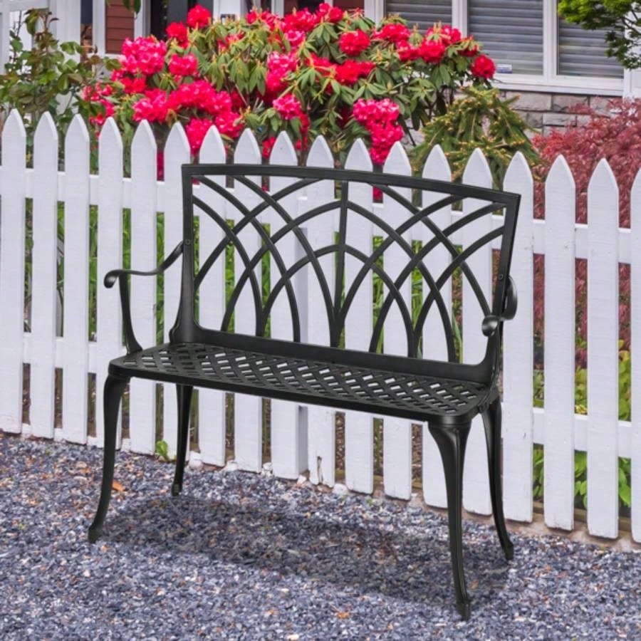 38in Outdoor Orchid Back Aluminum Black