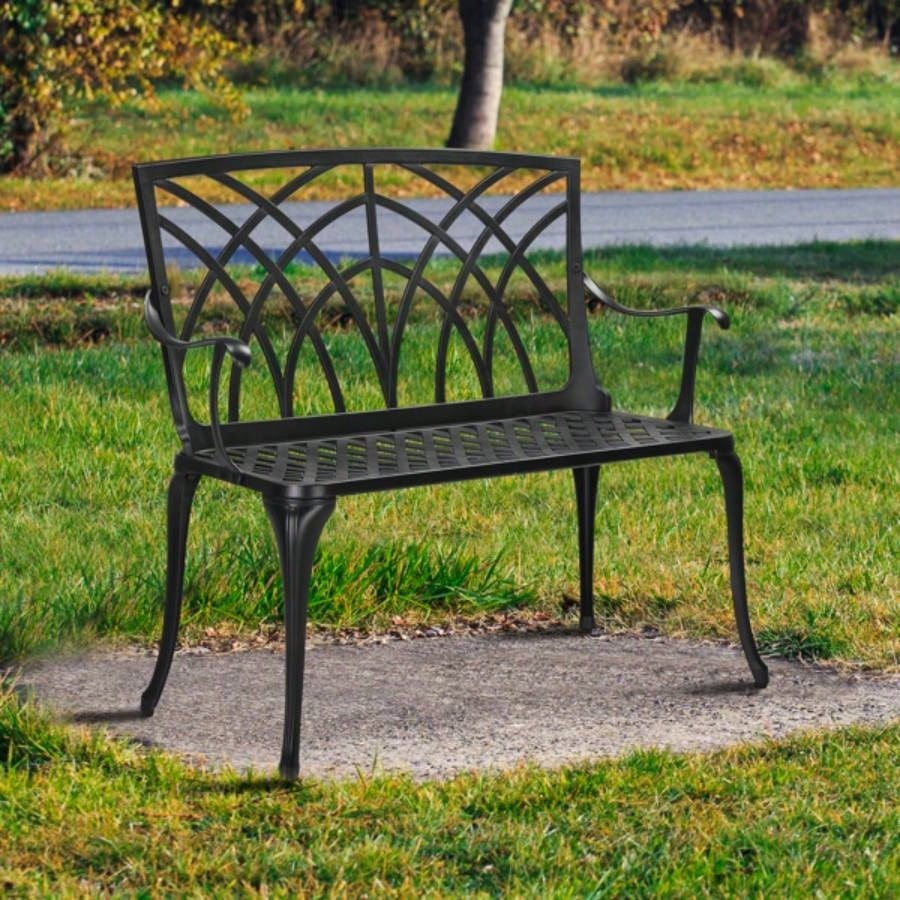 38in Outdoor Orchid Back Aluminum Black