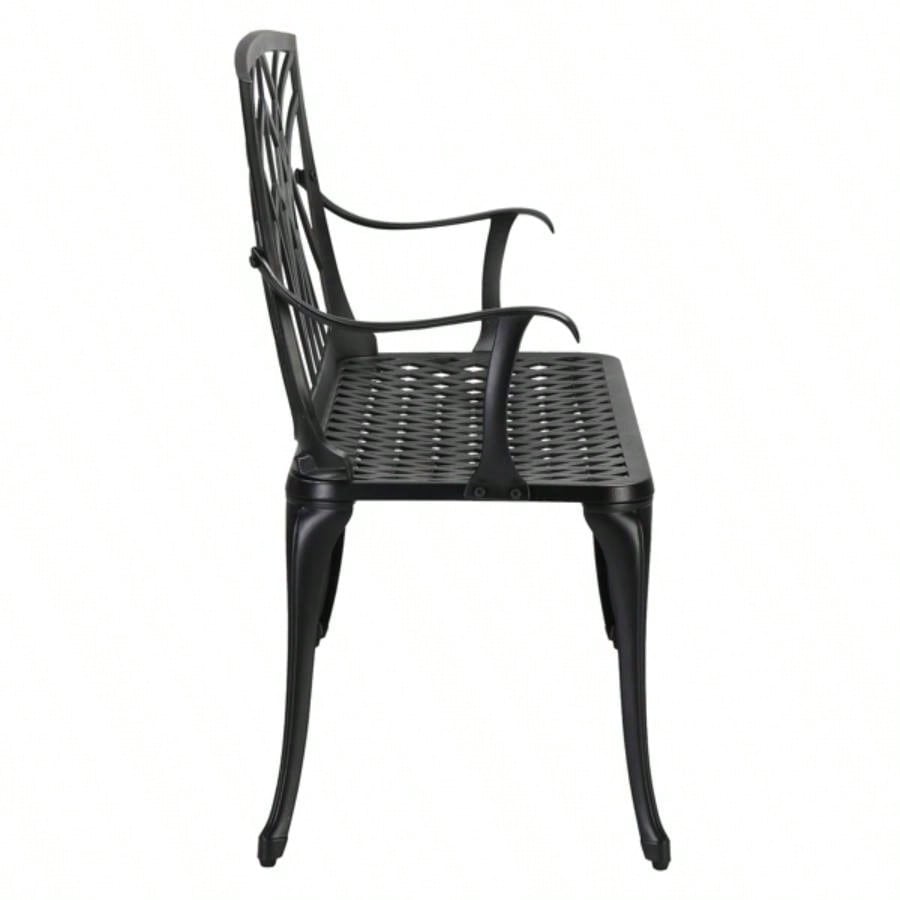 38in Outdoor Orchid Back Aluminum Black