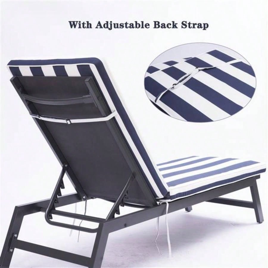 2PCS Set Outdoor Lounge Chair Cushion Patio Funiture Cushion Chaise Lounge Cushion