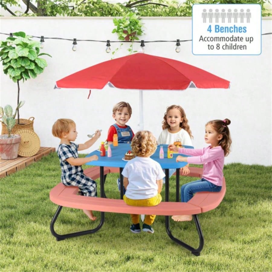 Kids Picnic Table Outdoor Activity Table With