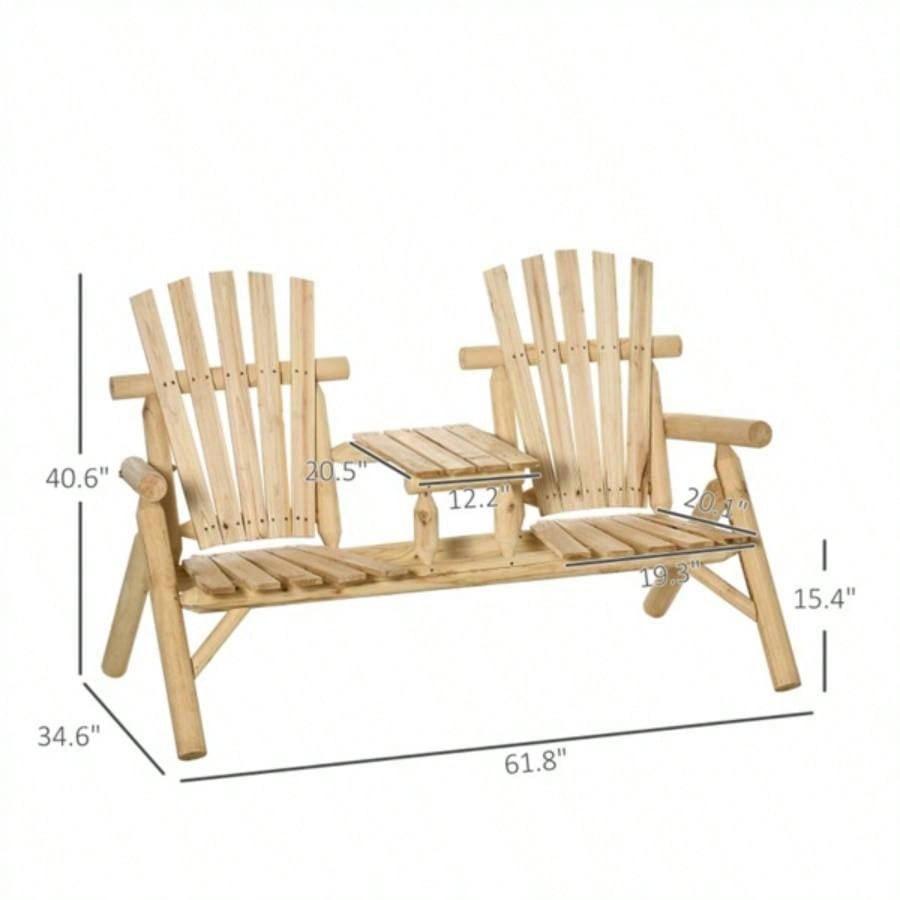 Wood Patio Chair with Center Coffee Table/Garden chairs/courtyard chairs Prohibited by