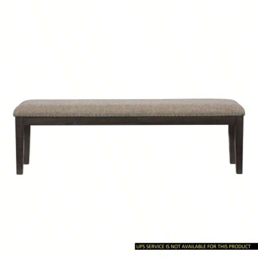 Traditional Style Wood Framed 1pc Upholstered Naihead Trim Wire Brushed Rustic Brown Dining Room Furniture