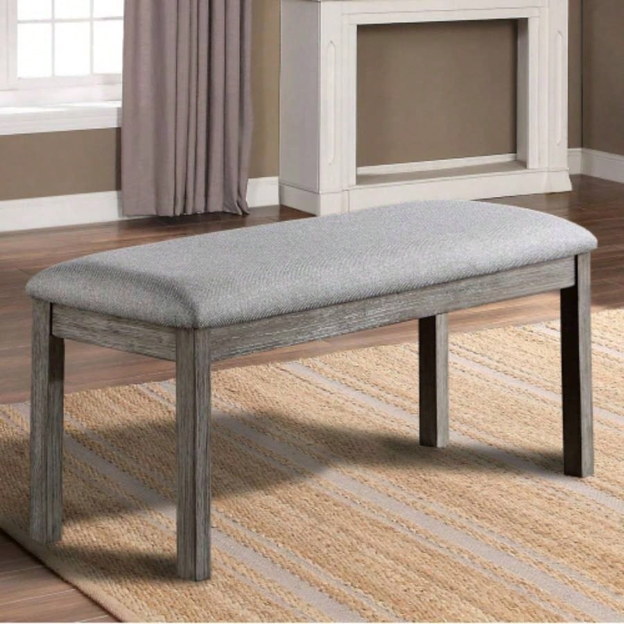 Gray Color Dining Padded 1pc Kitchen Dining Room Wire - Brushed
