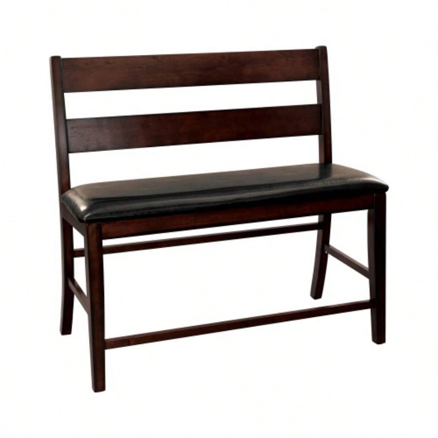 Transitional Style Cherry Wooden Counter Height with Backrest Faux leather Upholstered Classic Dining Furniture 1pc