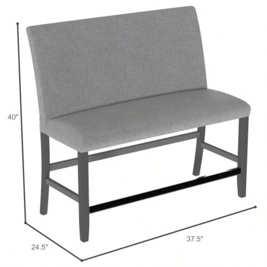 Wallace Bay Glimm Gray Upholstered With Back