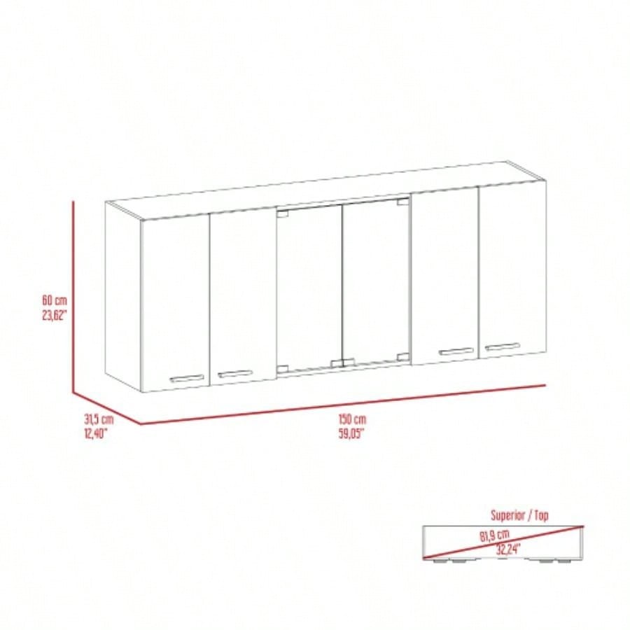 White and Onyx 2 - Piece Kitchen Set, Kitchen Island and Wall Cabinet