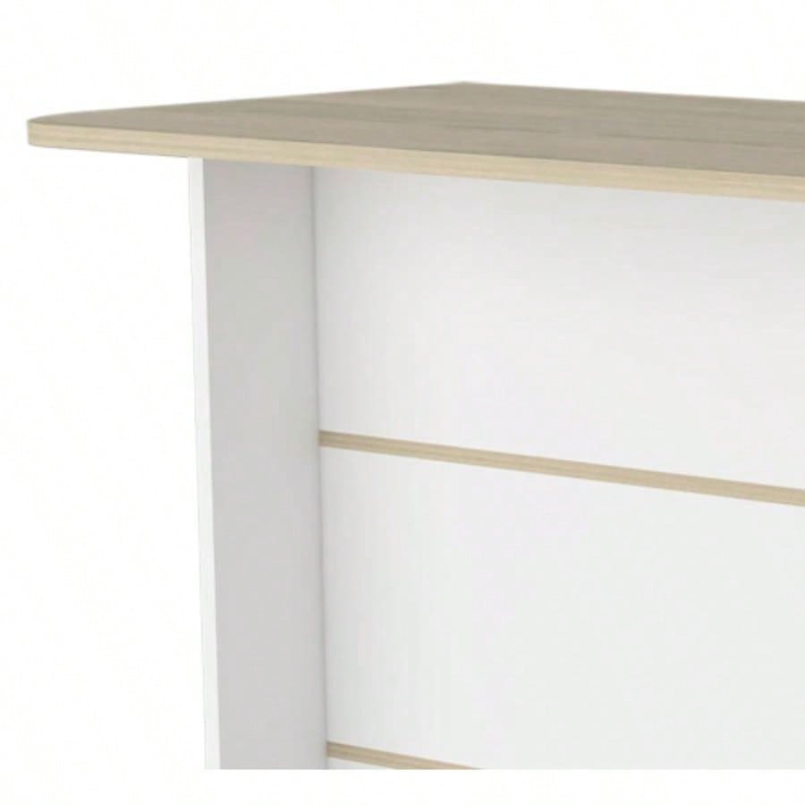 White and Light Pine 3 - Tier Shelf Kitchen Island