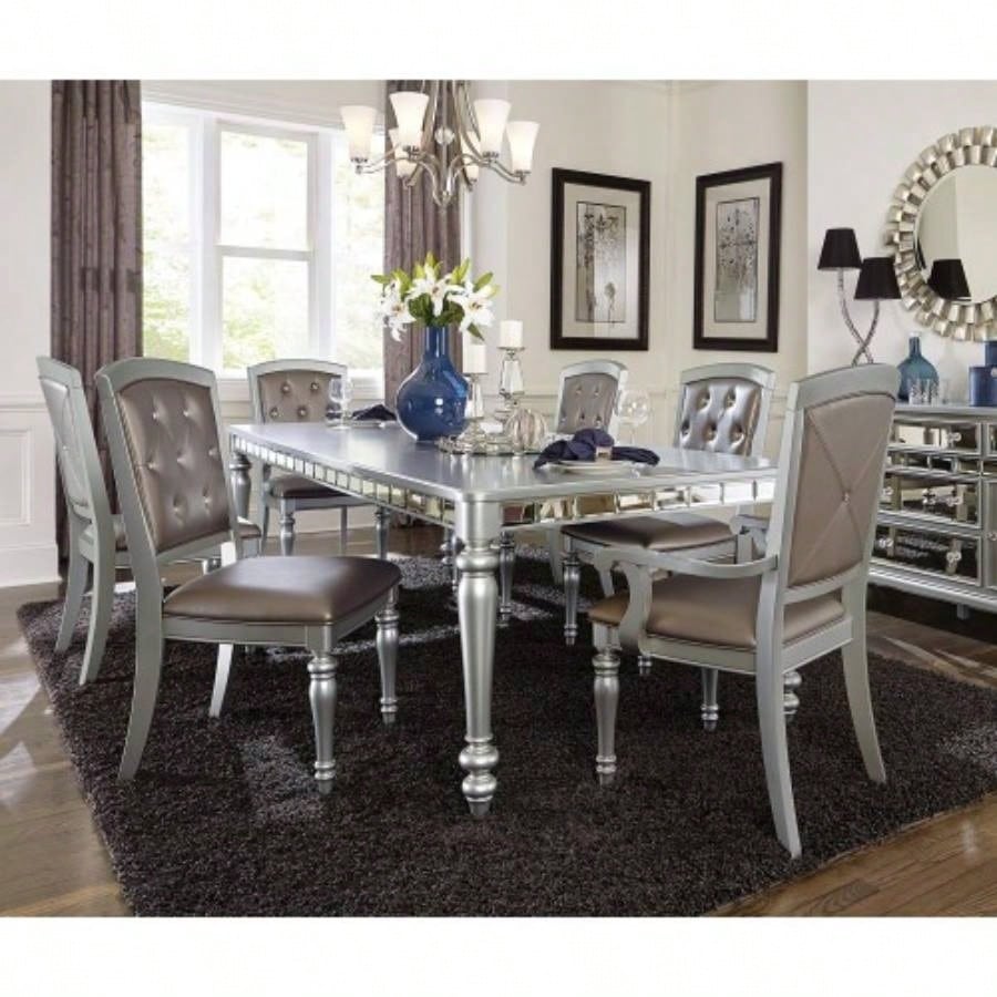 Sparkling Silver Mirrored 1pc Server of 5x Drawers 2x Cabinets Ultra - Modern Style Dining Room