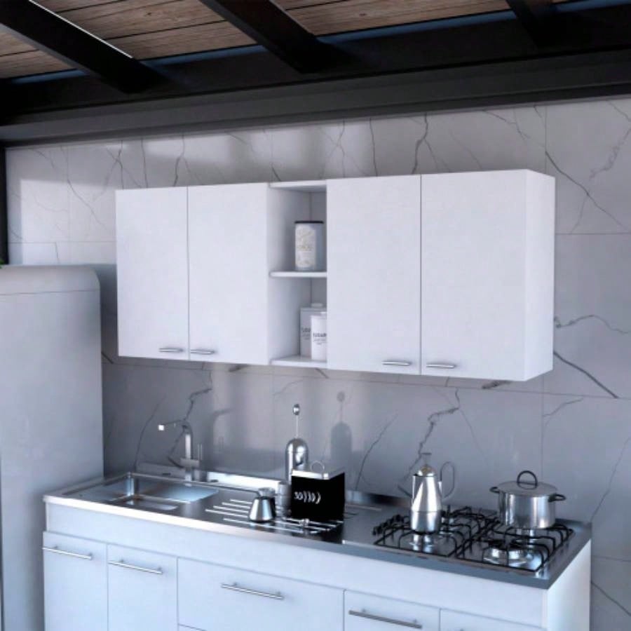 Winslow 150 Wall Cabinet, Four Doors, Two Divisions, Two Shelves