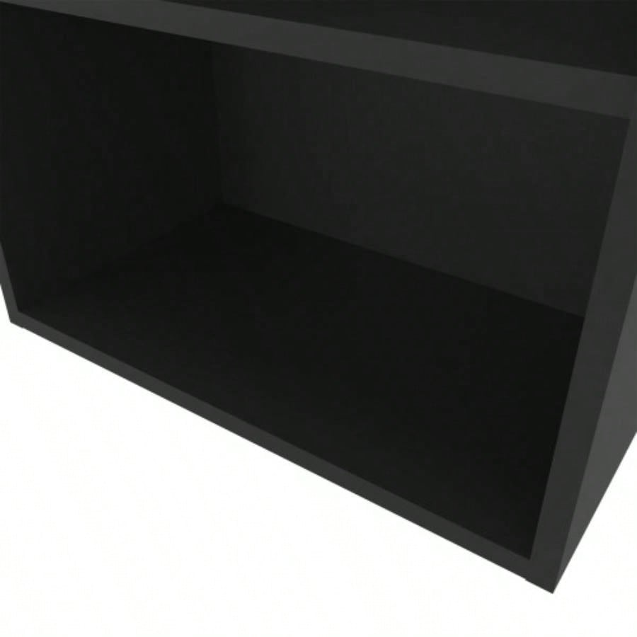 Guadalupe Wall Cabinet in Melamine with Open Storage, Black