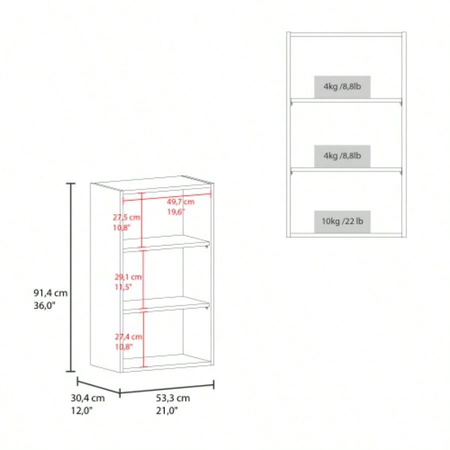 Guadalupe Wall Cabinet in Melamine with Open Storage, Black