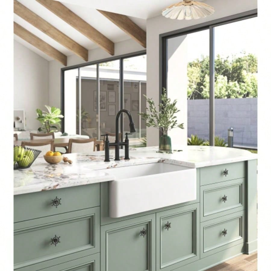 White Farmhouse Sink Deep Apron Sink Undermount Farmhouse Kitchen Sink Single Farm Sink