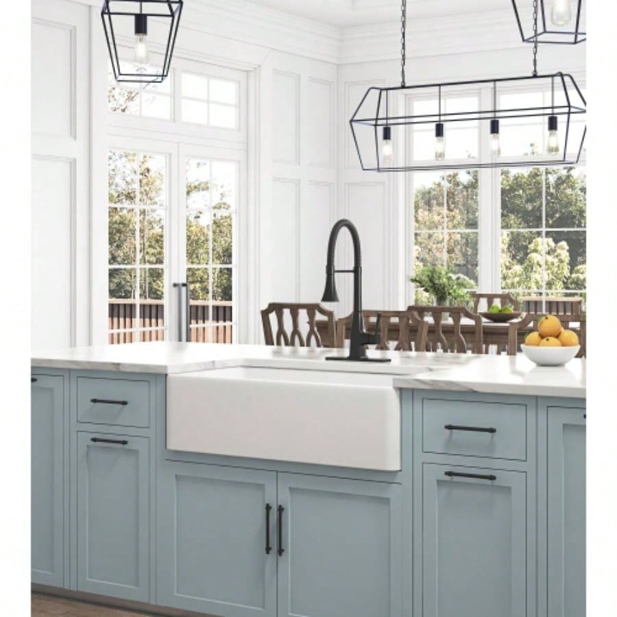 White Farmhouse Sink Deep Apron Sink Undermount Farmhouse Kitchen Sink Single Farm Sink