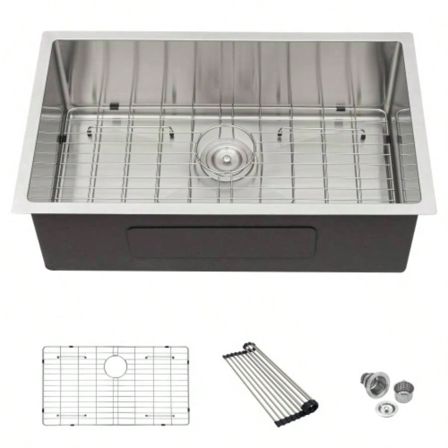 Undermount Kitchen Sink - 32x19 Stainless Steel 16 Gauge Deep Single Bowl Sinks