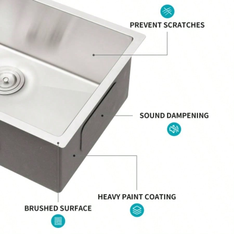 Undermount Kitchen Sink - 32x19 Stainless Steel 16 Gauge Deep Single Bowl Sinks