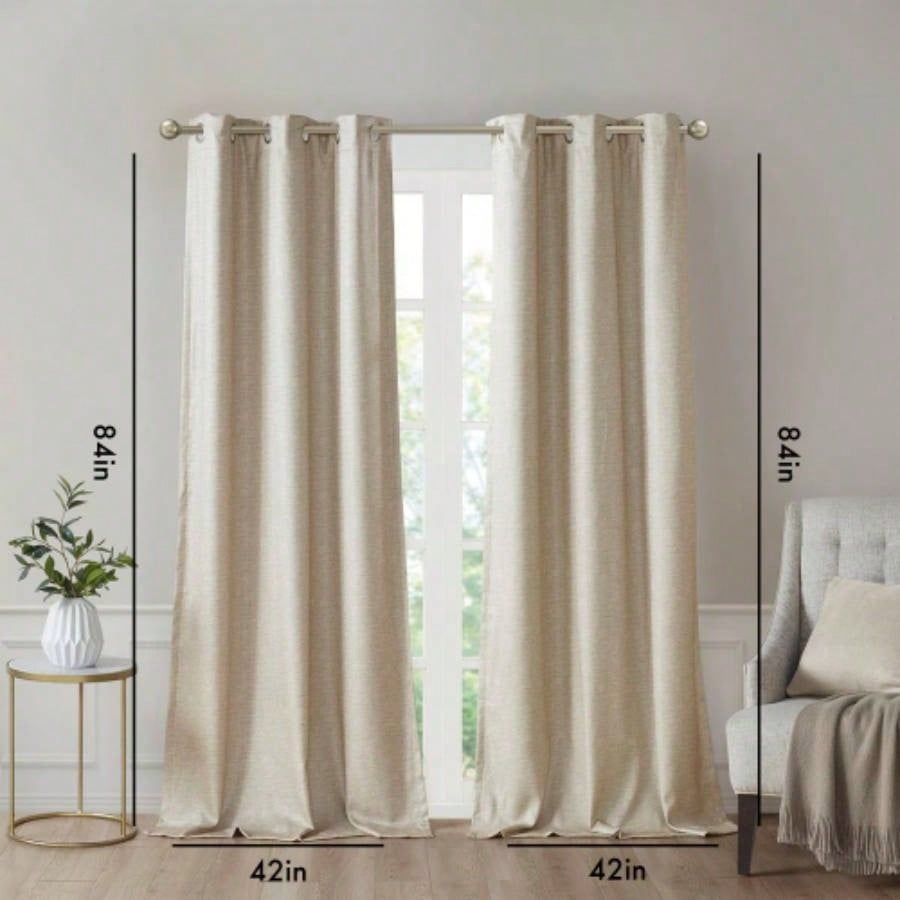 Tonal Printed Faux Silk Total Blackout Curtain Panel Pair2 Pcs Window Panels