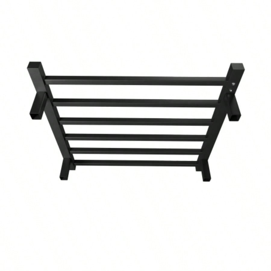Towel Warmer 6 Bar Heated Towel Rack Wall Mount Plug - in/Bath Towel Heater Matt - Black - Timer