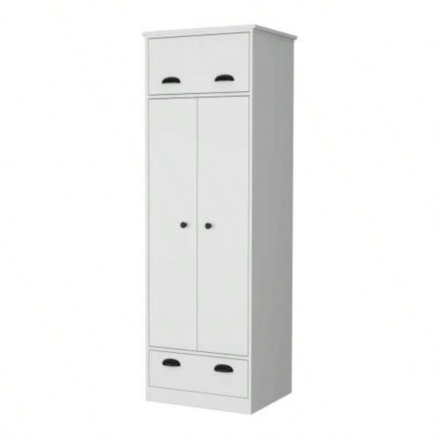 White Double Door and 1 - Drawer Armoire