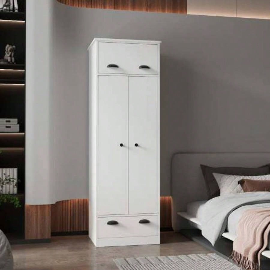 White Double Door and 1 - Drawer Armoire