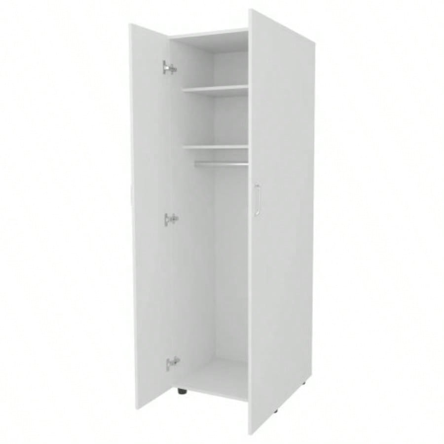 White Armoire with 2 Doors and Hanging Rod