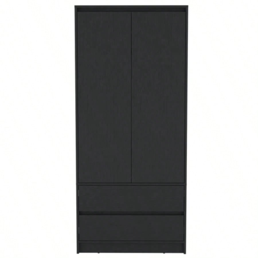 Lewes 2 Piece Bedroom Set, Dresser+ Armoire, Black