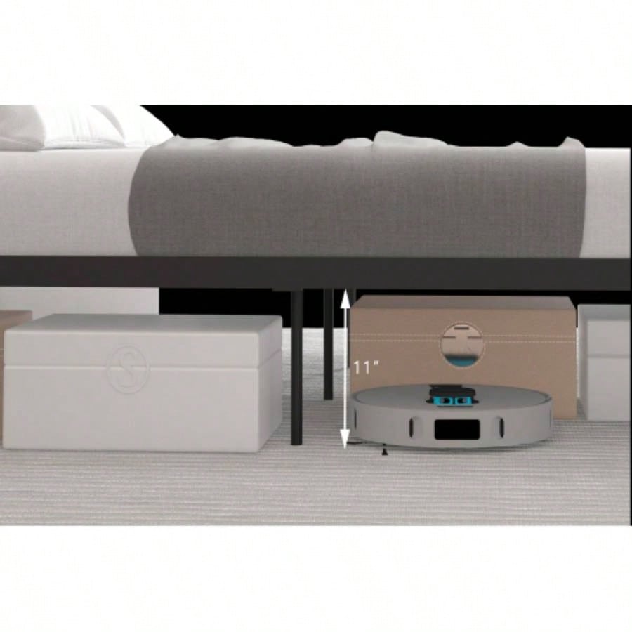 Ceres Metal Bed, Black with Walnut Wood HeadboardFootboard,