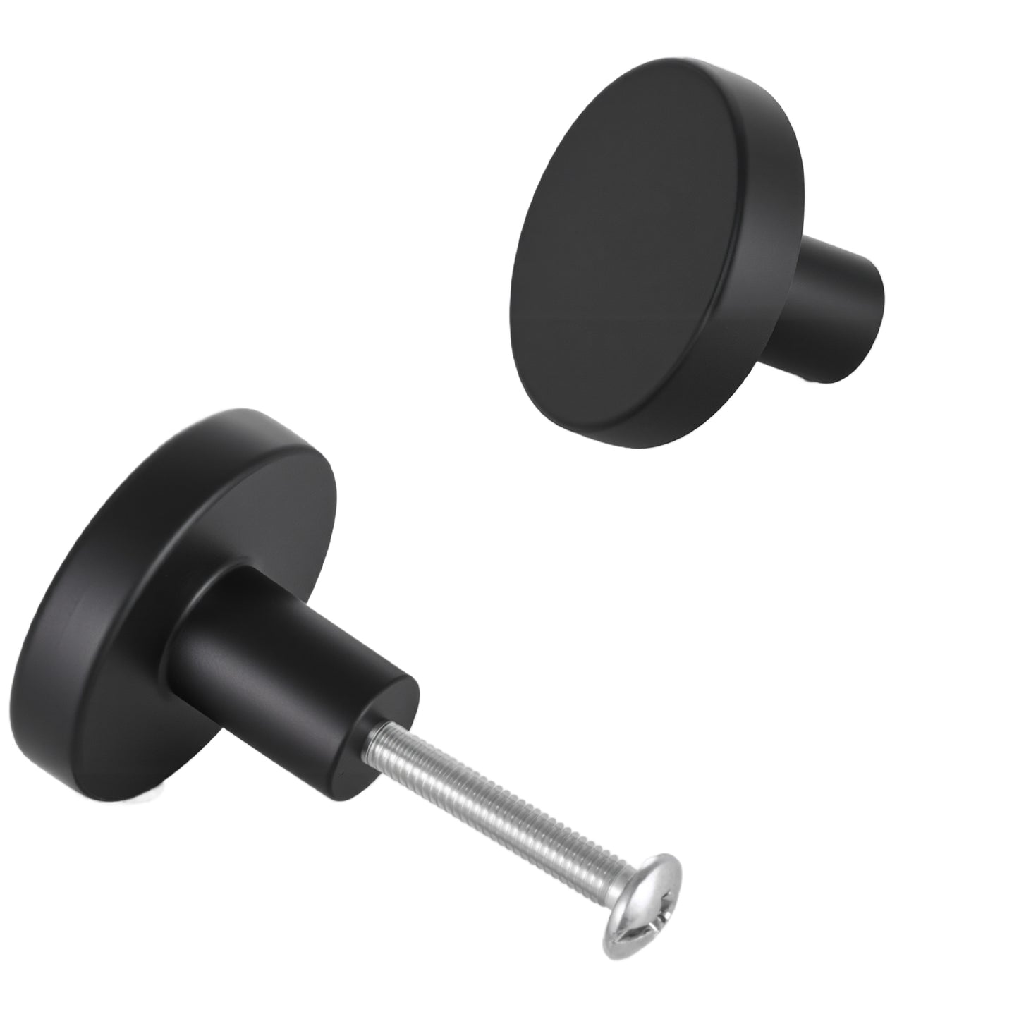 Cabinet Knobs, 10 Pack, 1.26 Inch Black Zinc Alloy Drawer Pulls & Door Handles, Mushroom Kitchen Solid Knobs Dresser Handles, Cupboard Hardware with Screws for Bathroom Closet Cabinets Drawers