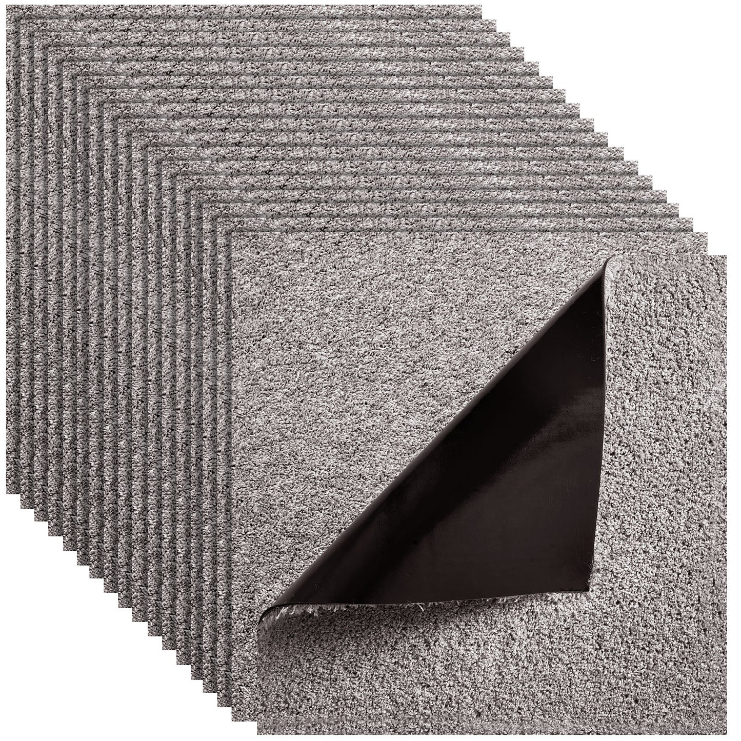 Carpet Tiles 18x18 inch, 10 Pack Carpet Square Rug Detachable & Damage-free, Self Adhesive Home Floor Soft Plush Padded for 22.5sq.ft Coverage, Easy DIY for Living Room & Bedroom, Dark Brown