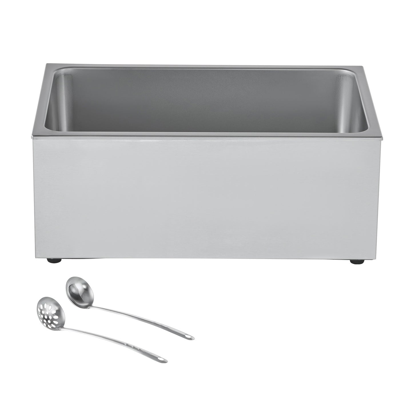 Commercial Food Warmer, 1200W Electric Stainless Steel Steam Food Warmer, Fast Heating Countertop Buffet Bain Marie with Soup & Perforated Ladles, for Catering, Restaurants, Parties, Buffets