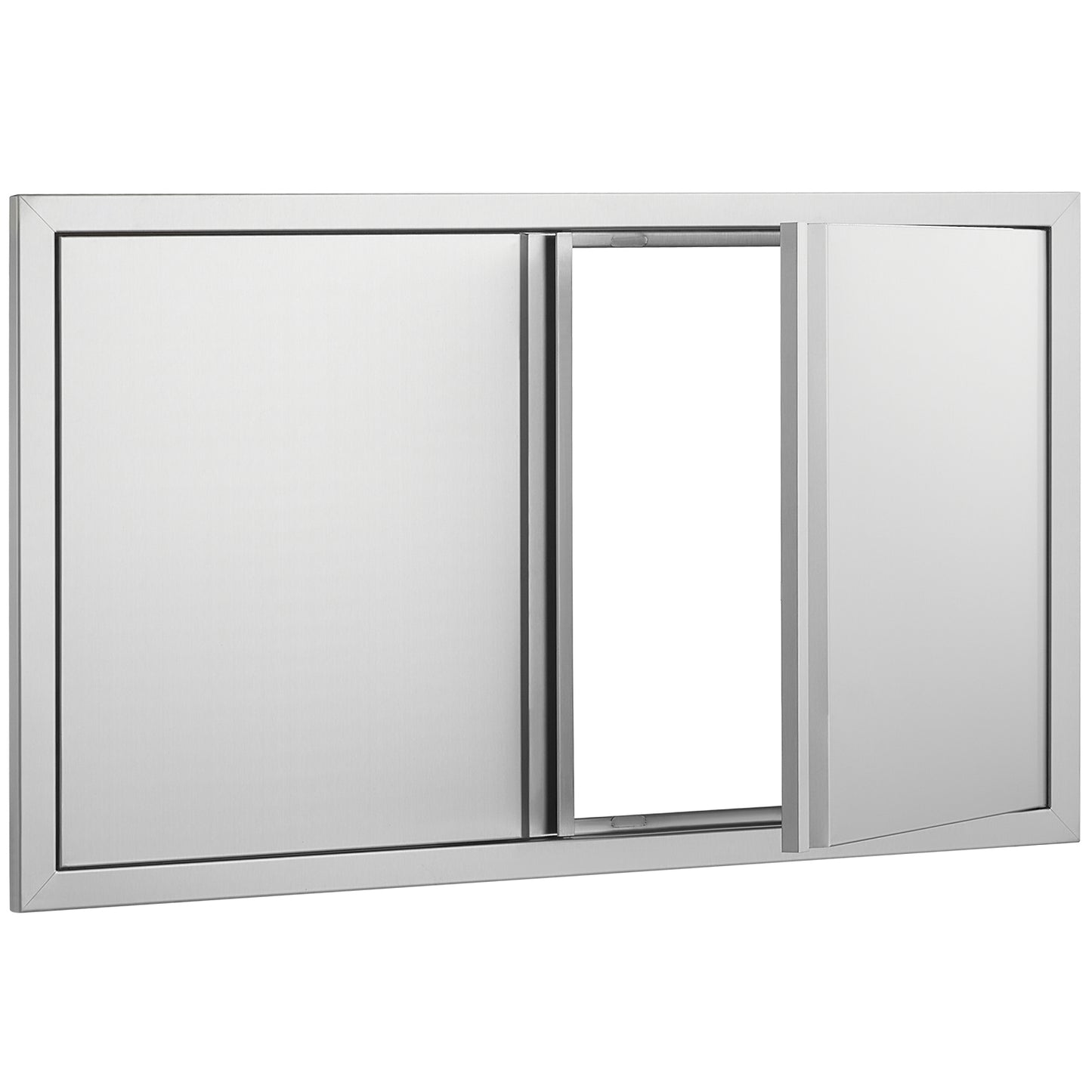 BBQ Access Door, 36W x 21H Inch Double Outdoor Kitchen Door, Stainless Steel Flush Mount Door, Wall Vertical Door with Recessed Handles , for BBQ Island, Grilling Station, Outside Cabinet