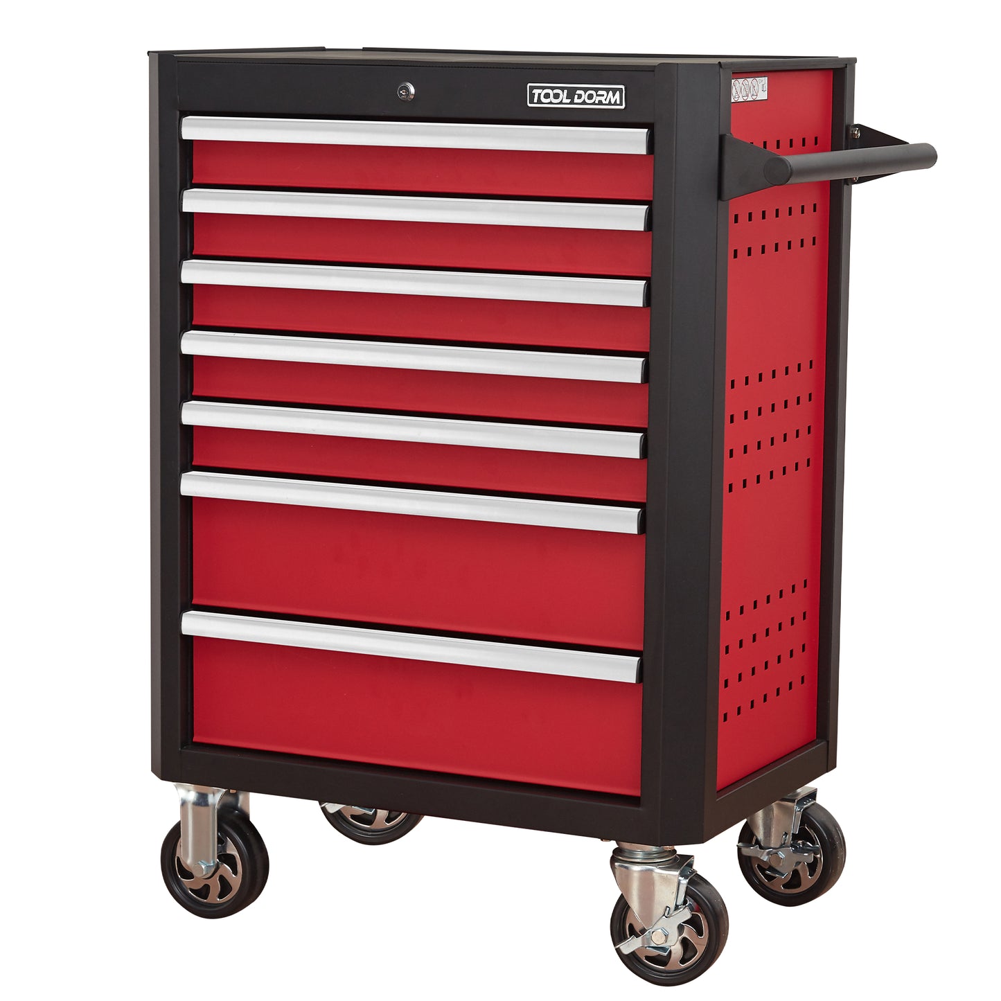 7-Drawer Rolling Tool Chest with Locking Wheels & Drawers, 18.5" D x 28" W x 39.5" H Mobile Tool Storage Cabinet, Heavy-Duty Garage Organizer w/Ergonomic Hand