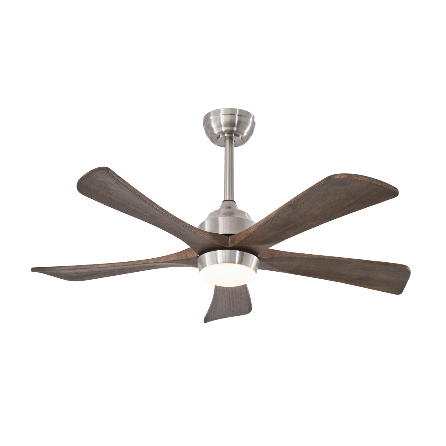 42" 5PCS Solid Wood Blades Ceiling Fan with Lights Remote Control,Quiet DC Motor 3 Blade Ceiling Fans 6 Speed Levels,Reversible Ceiling Fan,for Patio Living Room,Bedroom,Office,Indoor.(Stain nickel )