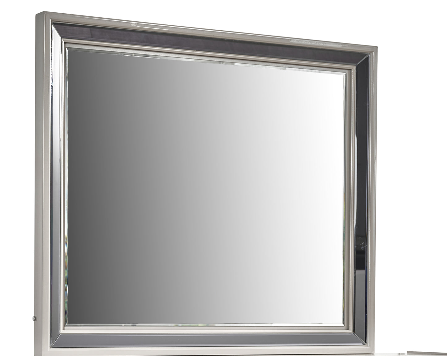 Lavita Modern & Contemporary Style Mirror Made with Wood and Gold Accents in River Sand Grey (INCLUDES MIRROR ONLY)