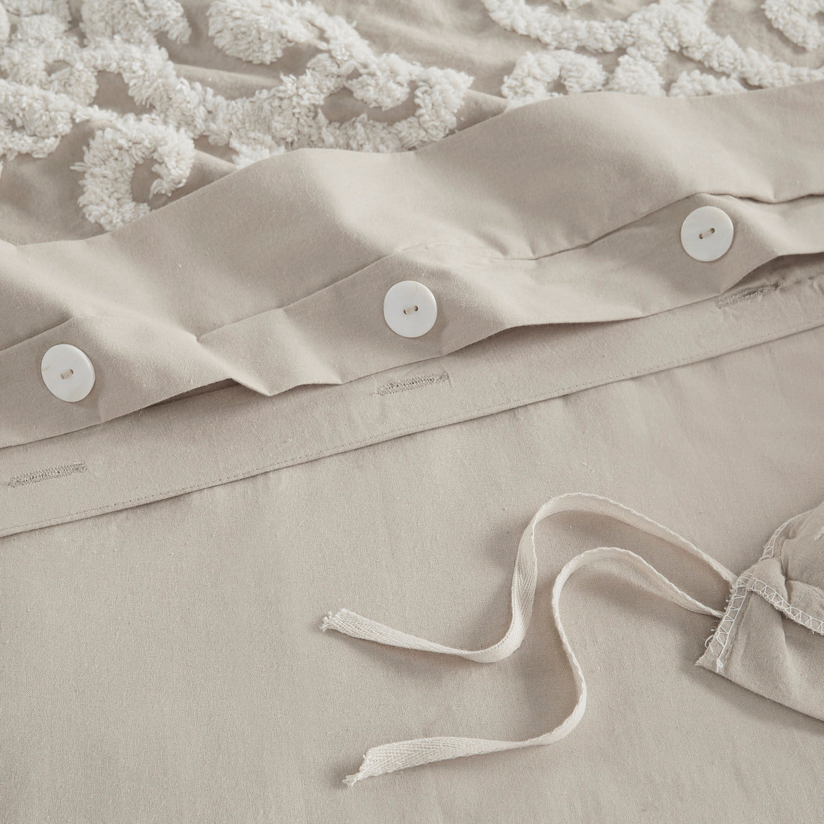 King Size Cotton Taupe Duvet Cover Set