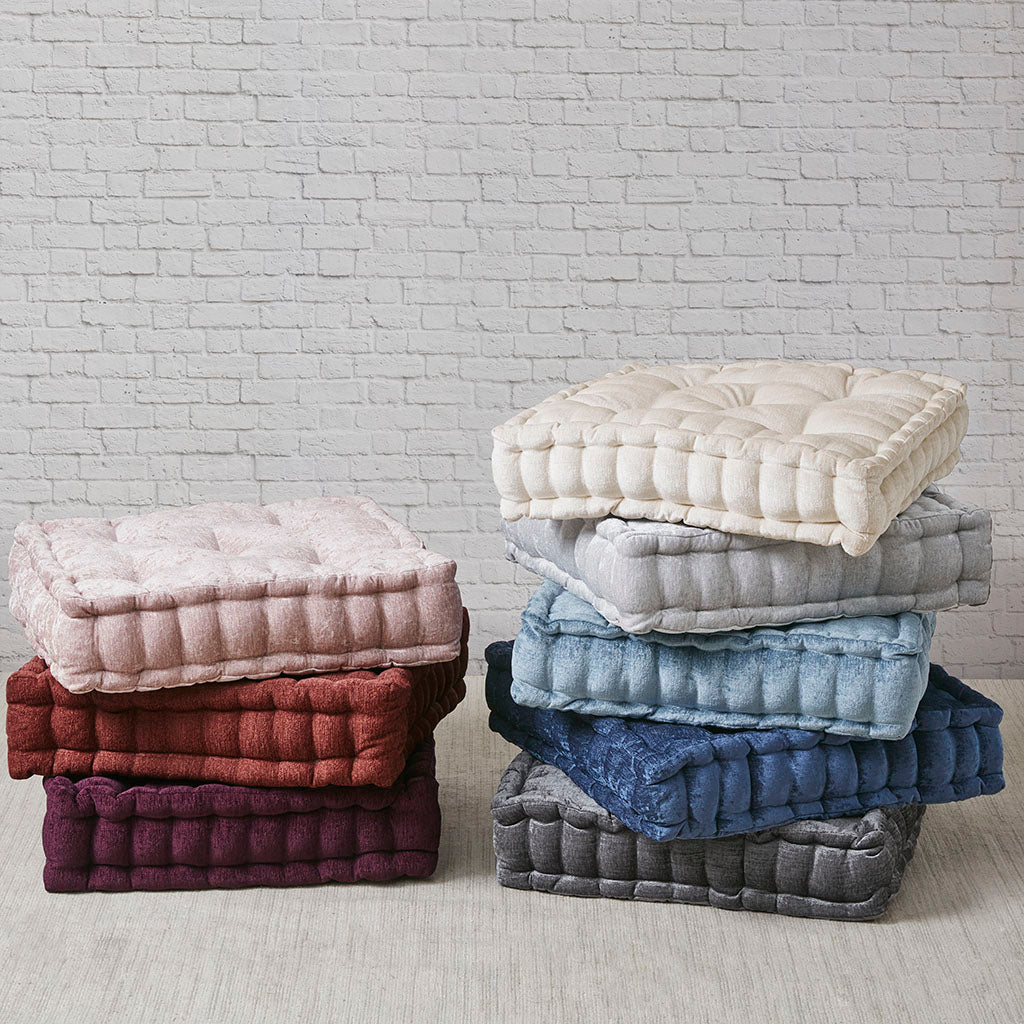 Blush Polyester Chenille Floor Pillow Cushion 20x20"