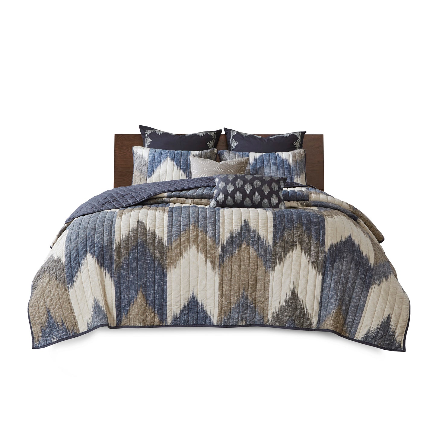 Navy Cotton King Quilt Set - Luxurious Comfort & Style